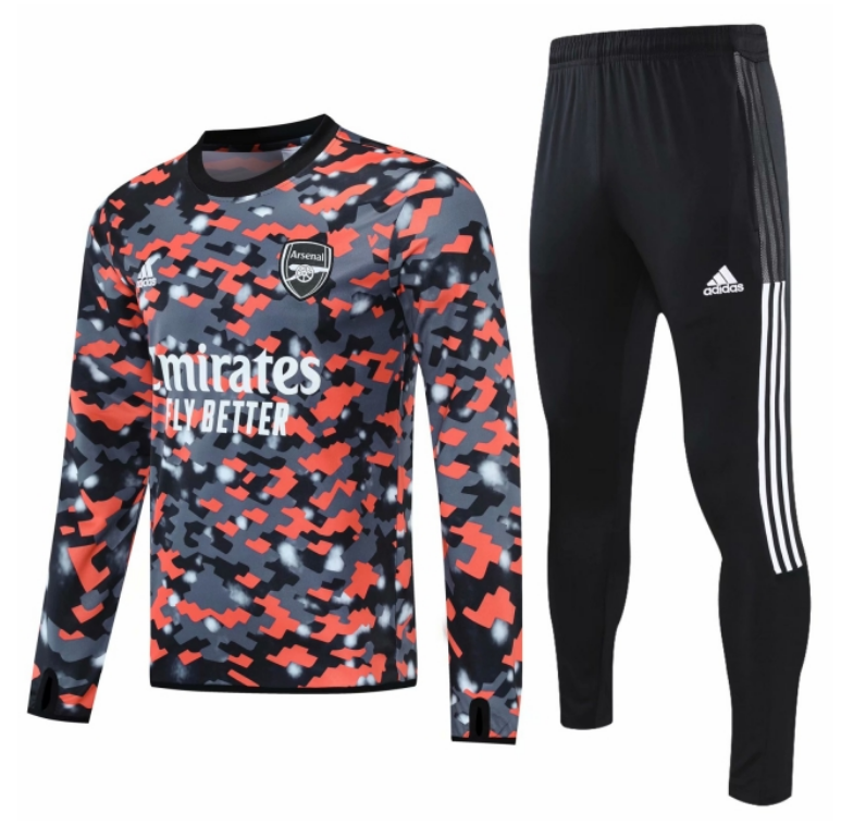 2021/22 Arsenal Red Black Training Kits Sweat Shirt with Pants